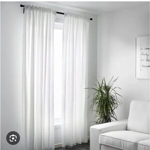 New IKEA Vivan White 2 Panels Curtains Semi Sheer 1 Pair with Heading Tape
